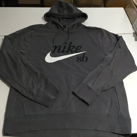 Nike SB Icon Men's Washed Skate Hoodie Sweatshirt Large Skateboarding Gray - Picture 1 of 14